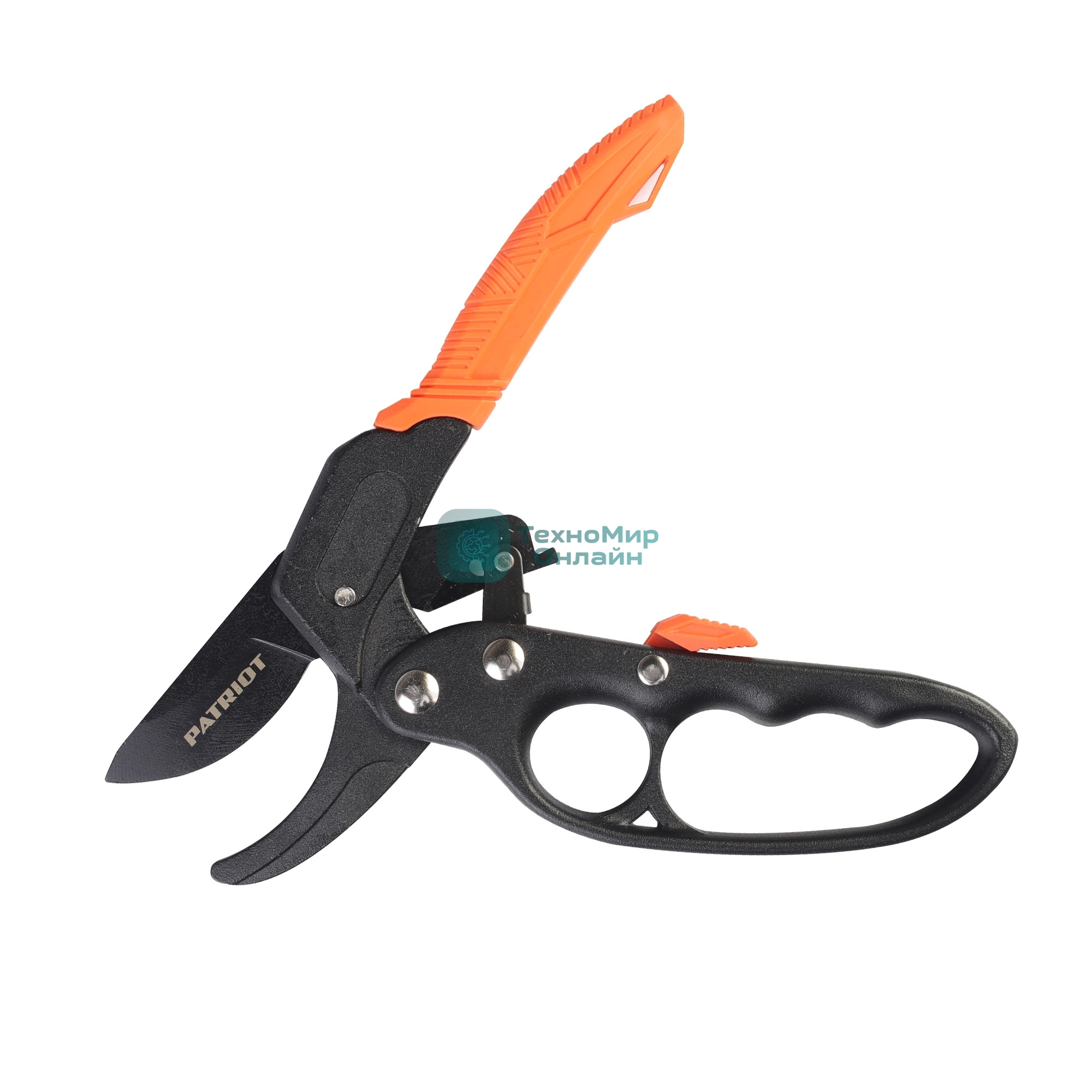 Секатор контактный PATRIOT PBP 205 R, наковаленка, храповый механизм, 205 мм