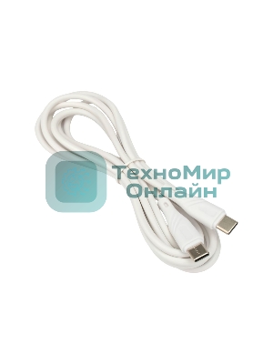 Кабель USB2.0 Cablexpert CCB-USB2-CMCMO1-2MW, TypeC/TypeC, Classic 0.1, 3A, 60Вт, PD/QC3.0, медь, 2м, белый, коробка