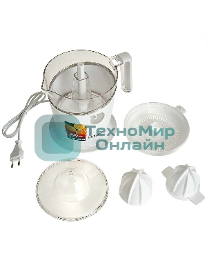 Соковыжималка DELTA LUX DE-2401 белый, цитрусовая, 40 Вт, 800 мл, механическое