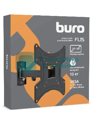 Кронштейн для телевизора Buro FL1S черный, 20