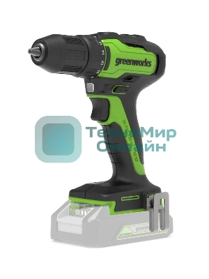 Дрель-шуруповерт аккумуляторная GREENWORKS GD24DD35, Аккумуляторная, без АКБ и ЗУ