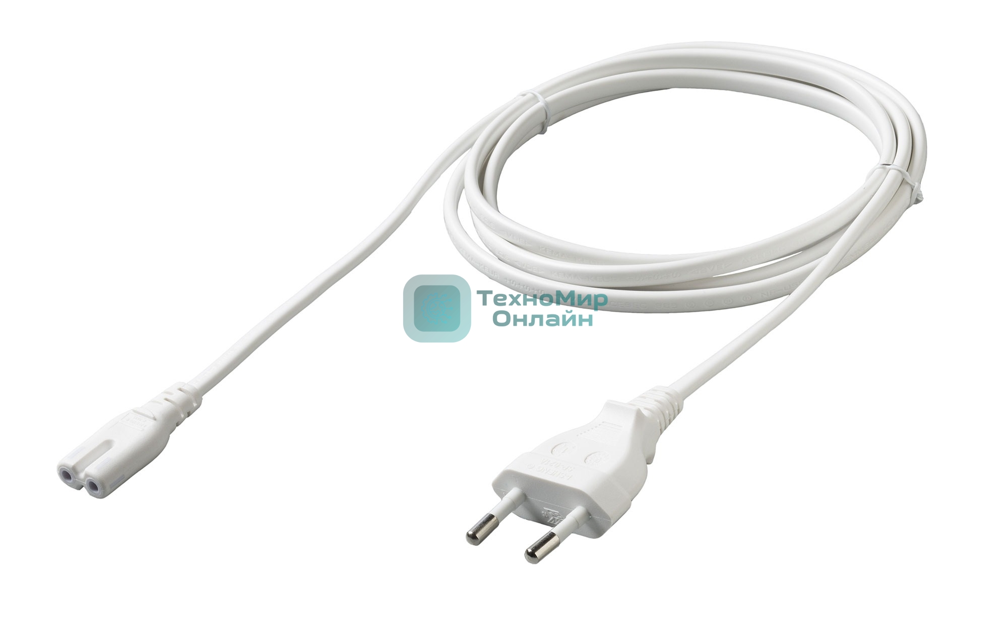 Кабель питания Cablexpert PC-184W-VDE-1.8М CEE 7/16-C7, 2x0.75мм2, 2.5А, VDE, 1.8м, белый, пакет