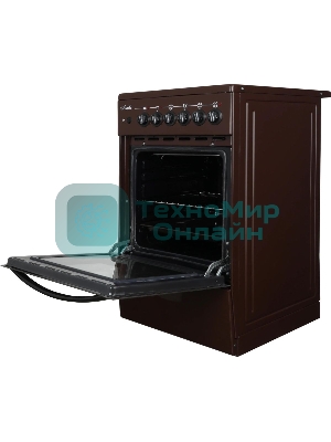 Плита электрическая Лысьва EF4004MK00 коричневый, конфорок 4 шт, духовка 57 л, 50 см x 84 см x 60 см (без крышки)