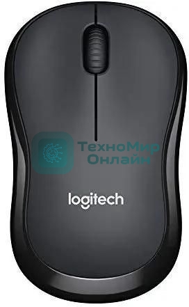 Мышь беспроводная Logitech B175 черный, 1000 dpi, радиоканал, USB, кнопки - 3