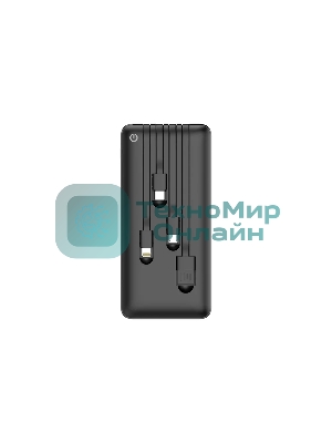 Портативный аккумулятор Powerbank Perfeo ABSOLUTE 10000mah In Micro usb,USB /Out USB,Micro usb,Type-C,Lightning, 2.1А/ черный (PF_B4878)