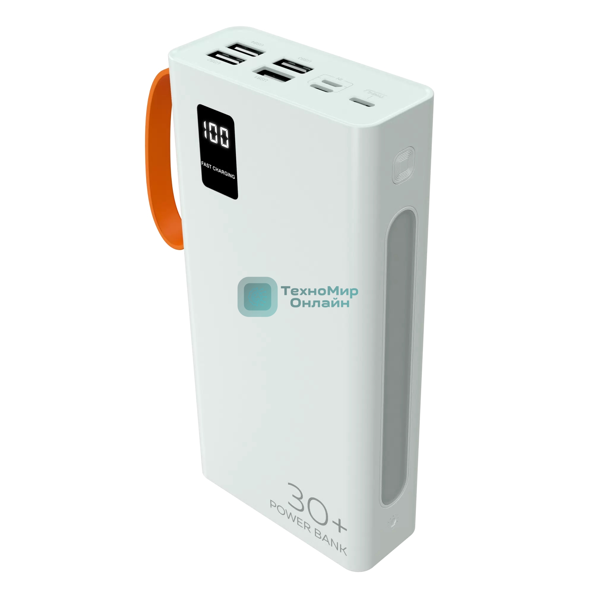 Портативный аккумулятор More choice (4620202550583) PB22-30 с кабелем 2USB 2.1A - 30000mAh белый