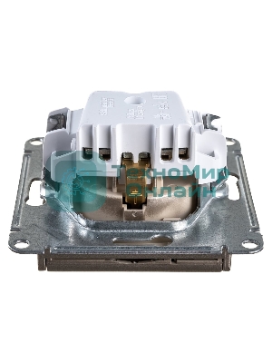 Механизм розетки 1-м СП AtlasDesign 16А IP20 с заземл. защ. шторки с крышкой шампань