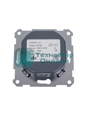 Светорегулятор (диммер) SE Glossa белый, повор-нажим, LED, RC, 400 Вт, мех.