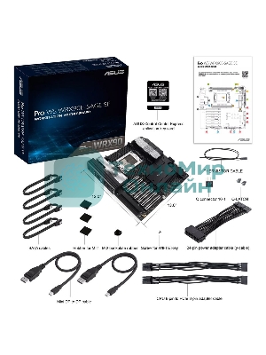 Материнская плата ASUS Pro WS WRX90E-SAGE SE, sTR5, AMD WRX90, 8xDDR5, 4xSATA, 4xM.2, 6xPCI-E 5.0 x16, 1xPCI-E 5.0 x8, 1xVGA, 2xMiniDP, 3x 10Gb LAN, 6xUSB-A 3.2 Gen 2, 1xUSB-A 2.0, 2xUSB-C USB4, 2x3.5 мм, 5.1, SSI EEB