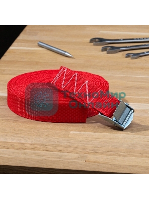 Ремень Rexant для крепления груза, с фиксатором, 6м красный