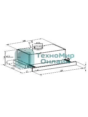 Вытяжка встраиваемая LEX Hide G 600 серый, 60 см, 550 куб. м/ч, 42 дБ