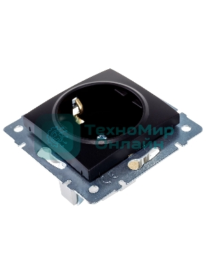 Механизм розетки 1-м СП KARINA защ. шторки с заземл. термопласт черный бархат LEZARD 707-4288-124B