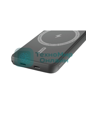 Портативный аккумулятор OLMIO QM-06, 5000mAh, 20W Type-C PD, MagSafe 15W, Soft-Touch, серый