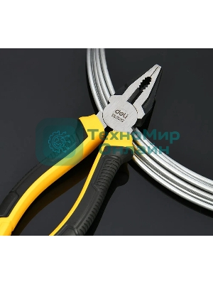 Комбинированные плоскогубцы Deli DL0002 180 мм, двухкомпонентная прорезиненная рукоять