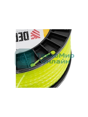 Леска для триммера Denzel витой квадрат, 2,0мм х 357м, на DIN катушке FLEX CORD