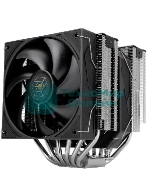 Кулер для процессора Thermalright Royal Pretor 130 (4-pin PWM, 158мм, Ni/Cu, 6x6мм, 1x120+1x130мм, 80.45CFM/81.88CFM, 29.4dBA/28.3dBA, 2150PM/1750RPM, S: 1200, 1700, 1851, 2011, 2066, 115X, AM4, AM5, silver, black)