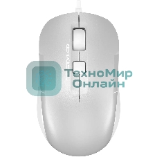 Мышь проводная A4Tech Fstyler FM26 серебристый/белый, 1600 dpi, USB, кнопки - 4