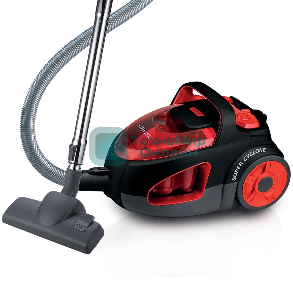 Пылесос Delta LUX DL-0846 черый/красный, 420/ 2400Вт, уборка сухая, пылесборник контейнер 2л