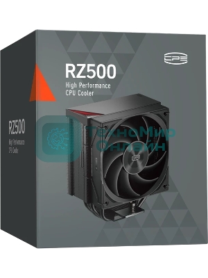 Устройство охлаждения (кулер) PcCooler RZ500 Soc-AM5/AM4/1200/1700/1851 черный 4-pin 32dB Al+Cu 250W Ret (RZ500-BKNWNX-GL)