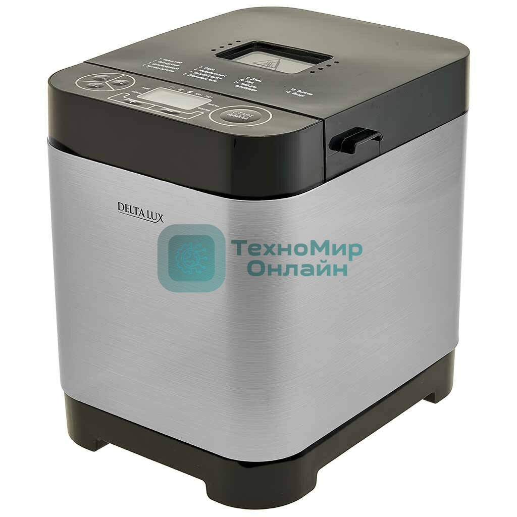 Хлебопечка Delta Lux DL-8008В серебристый с черным