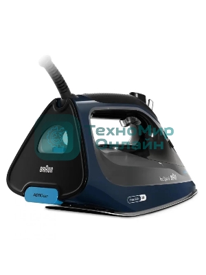 Утюг Braun SI9682DB черный/синий, 3200 Вт, 60 г/мин, 260 г/мин, 330 мл