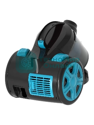 Пылесос Blackton Bt VC1802B черный/голубой, 350/1400 Вт, уборка сухая, пылесборник контейнер 2 л
