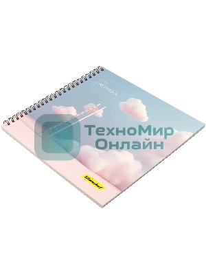 Скетчпад Silwerhof 20л. 190x190мм Нежность 4 дизайна, гребень