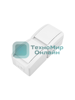 Блок вертикальный 2 розетки Kranz INDUSTRIAL IP54 с заземлением, о/у, белый