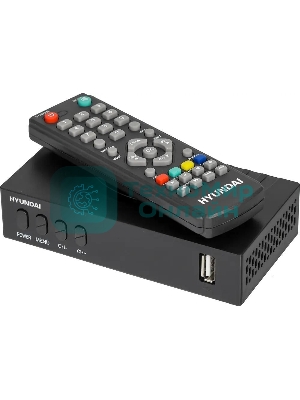 Приставка для цифрового ТВ Hyundai H-DVB440 черный, DVB-T2, DVB-T, DVB-C, HDMI, USB 2.0 x2
