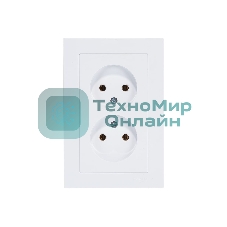 Розетка 2-м AtlasDesign без заземл. 16А в сборе белый SchE ATN000120