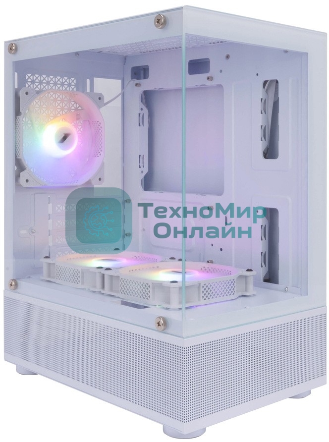 Компьютерный корпус 1STPLAYER MIKU Mi2-A белый, mATX, 3x120мм LED fans