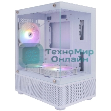 Компьютерный корпус 1STPLAYER MIKU Mi2-A белый, mATX, 3x120мм LED fans