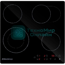 Электрическая варочная панель Maunfeld EVCE594SMDPBK, конфорок: 4 шт., стеклокерамика, независимая, черный