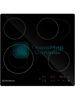 Электрическая варочная панель Maunfeld EVCE594SMDPBK, конфорок: 4 шт., стеклокерамика, независимая, черный