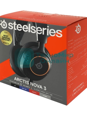 Гарнитура проводная с микрофоном Steelseries Arctis Nova 3 черный 1.2м накладные оголовье (61631)