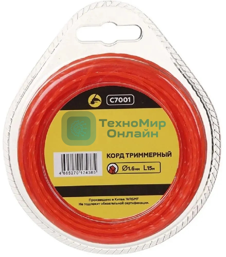 Леска для садовых триммеров Champion C7001 d=1.6мм L=15м
