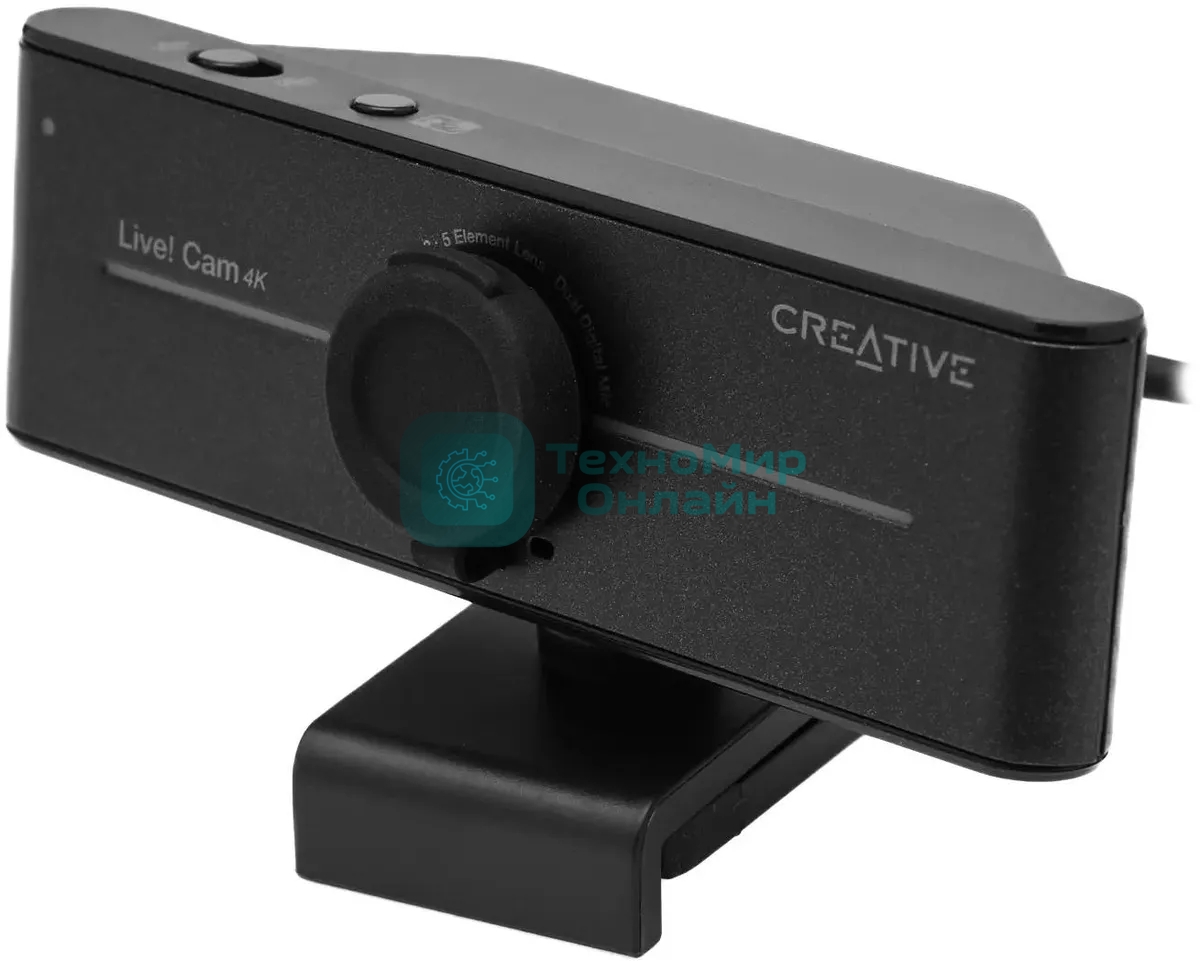 Веб-камера Creative Live! Cam 4K 3840x2160, 30 кадр/с, USB Type-A, микрофон, шторка приватности, универсальное крепление