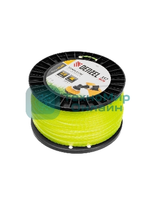 Леска для триммера Denzel витой квадрат, 2,0мм х 357м, на DIN катушке FLEX CORD