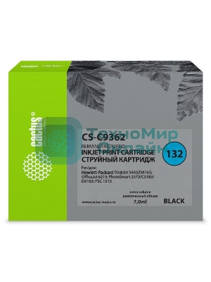 Картридж струйный Cactus CS-C9362 №132 черный (7 мл) для HP DJ 5443/D4163/DJ 6215/PS 2573/C3183/D5163/PSC 1513