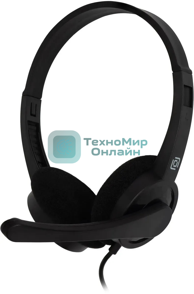 Гарнитура проводная с микрофоном Оклик HS-M600 черный 1.8м накладные оголовье (1900372)
