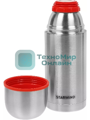 Термос Starwind 20-750 0.75 л. серебристый/красный, картонная коробка
