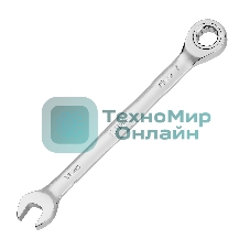 Ключ комбинированный трещоточный Denzel 11 мм, CrV, матовый хром