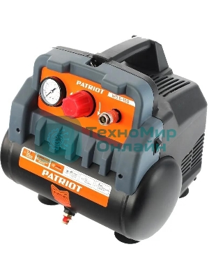 Компрессор поршневой Patriot WO 6-180 безмасляный 180л/мин 6л 1100Вт черный/оранжевый