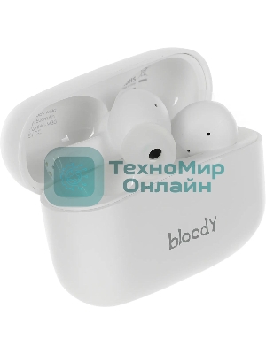 Наушники TWS A4Tech Bloody M30 белый, внутриканальные, Bluetooth, до 22 ч