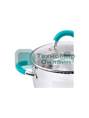 Кастрюля MALLONY BRAVO нержавеющая сталь, со стеклянной крышкой, 2,9 л, d-18