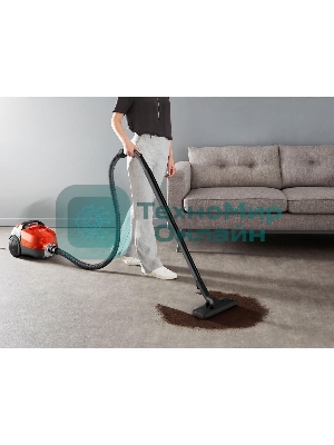 Пылесос Tefal MICRO SPACE CYCLONIC TW3235EA оранжевый/черный, 350/1600 Вт, уборка сухая, пылесборник контейнер 1 л