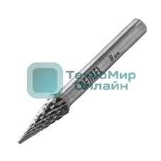 Борфреза по металлу Denzel твердосплавная, коническая, тип-M, 8 мм