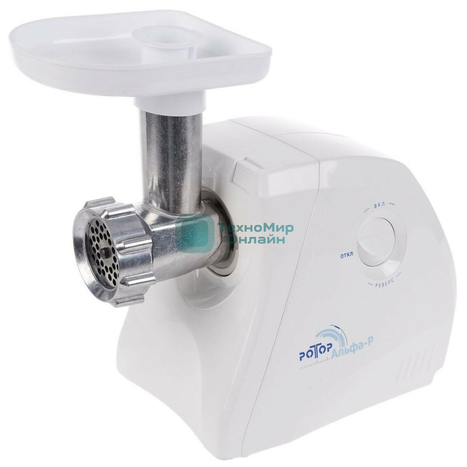 Мясорубка электрическая Ротор Альфа Р ЭМШ 35/250-3 белый, 1500 Вт, 0.58 кг/мин, реверс, защита от перегрузки, насадки - 4