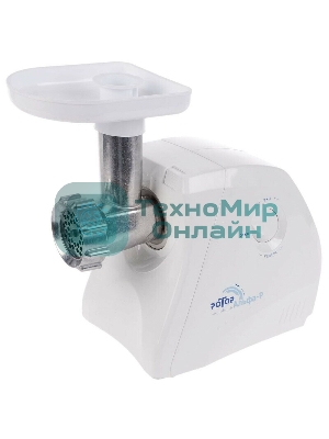 Мясорубка электрическая Ротор Альфа Р ЭМШ 35/250-3 белый, 1500 Вт, 0.58 кг/мин, реверс, защита от перегрузки, насадки - 4
