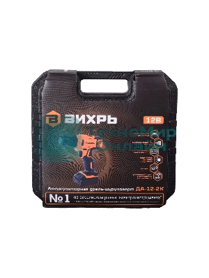 Дрель-шуруповерт аккумуляторная Вихрь ДА-12-2к 72/14/2, Аккумуляторная, 12В, 2 АКБ, Кейс